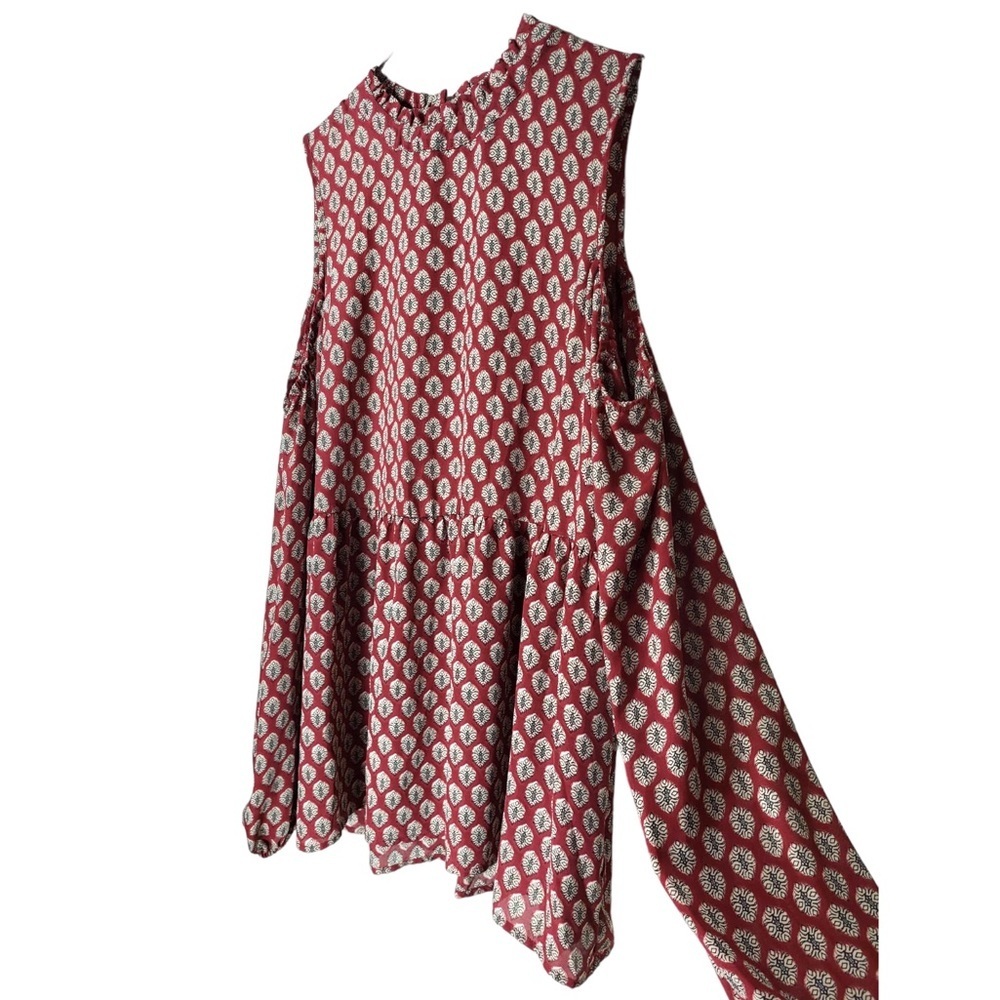 Bobeau Cold Shoulder Geometric Patterned Back Key… - image 3